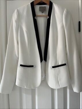 White Blazer with Black Trim